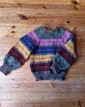 Handgestrickter Kinderpullover aus Öko-Islandwolle – Unisex Strickpullover Größe 110 – Naturwolle nachhaltig & warm