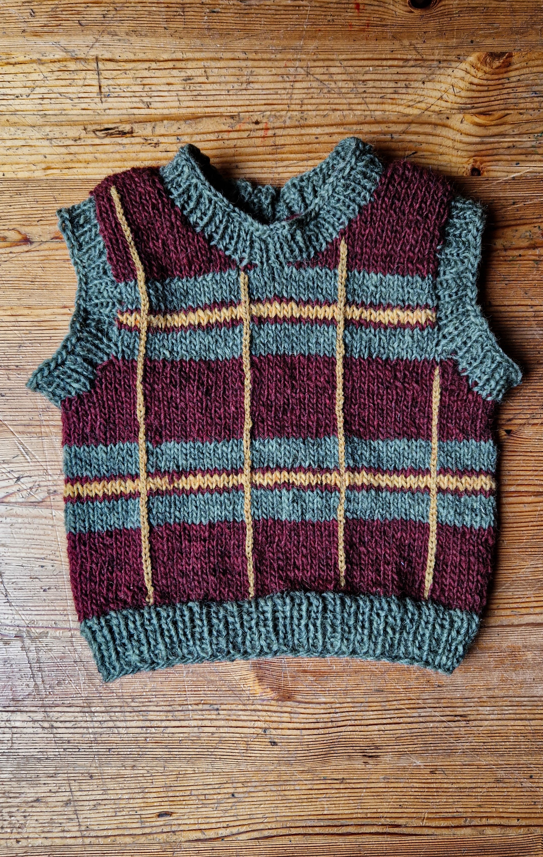 Handgestrickter Kinder Pullunder Gr. 92 | Öko Islandwolle | Unisex | Retro Strickweste | Nachhaltige Kindermode