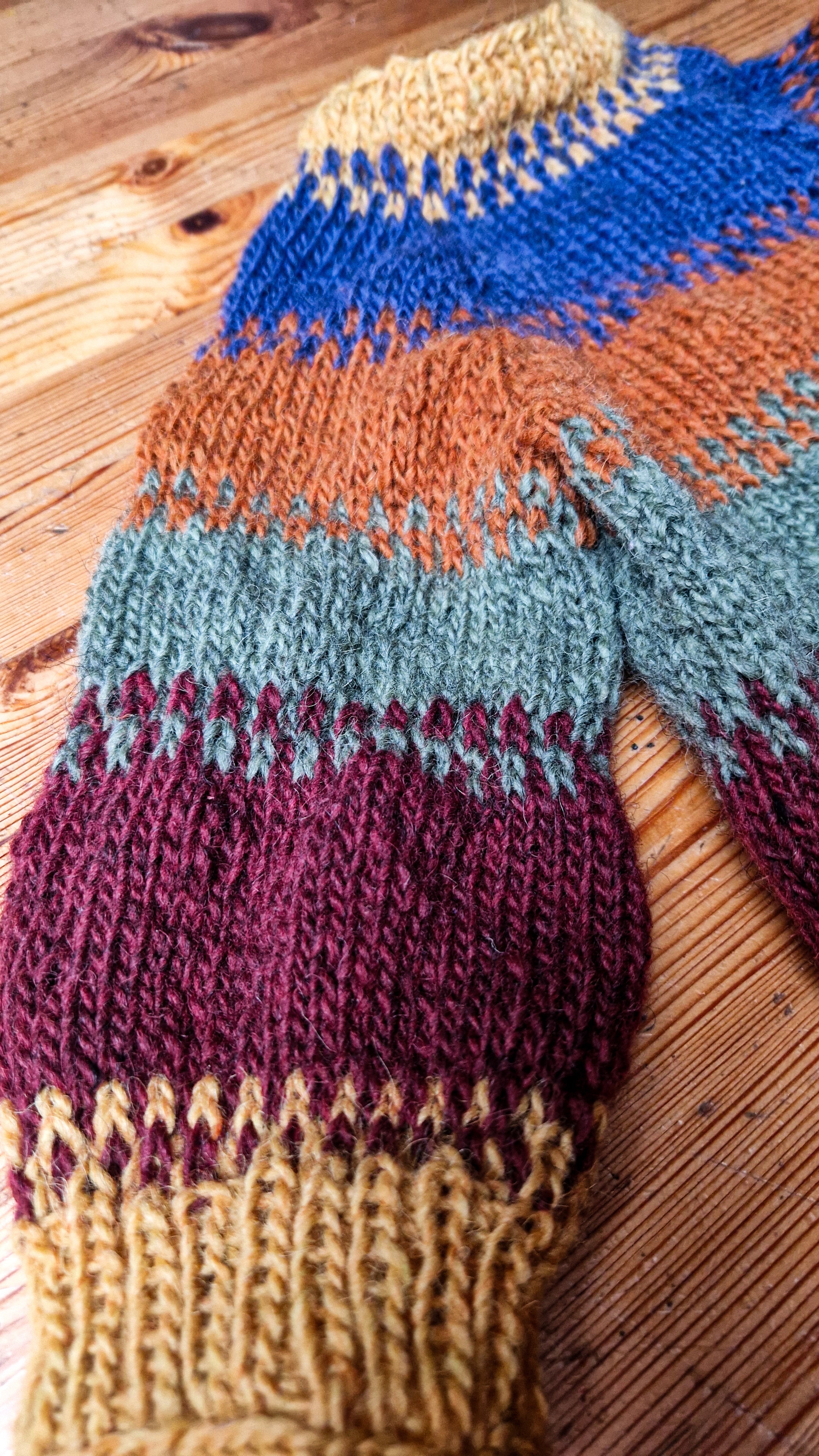 Handgestrickter Kinderpullover aus Öko-Islandwolle | Retro Look | Größe 98 | Nachhaltiger Wollpullover