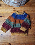 Handgestrickter Kinderpullover aus Öko-Islandwolle | Retro Look | Größe 98 | Nachhaltiger Wollpullover
