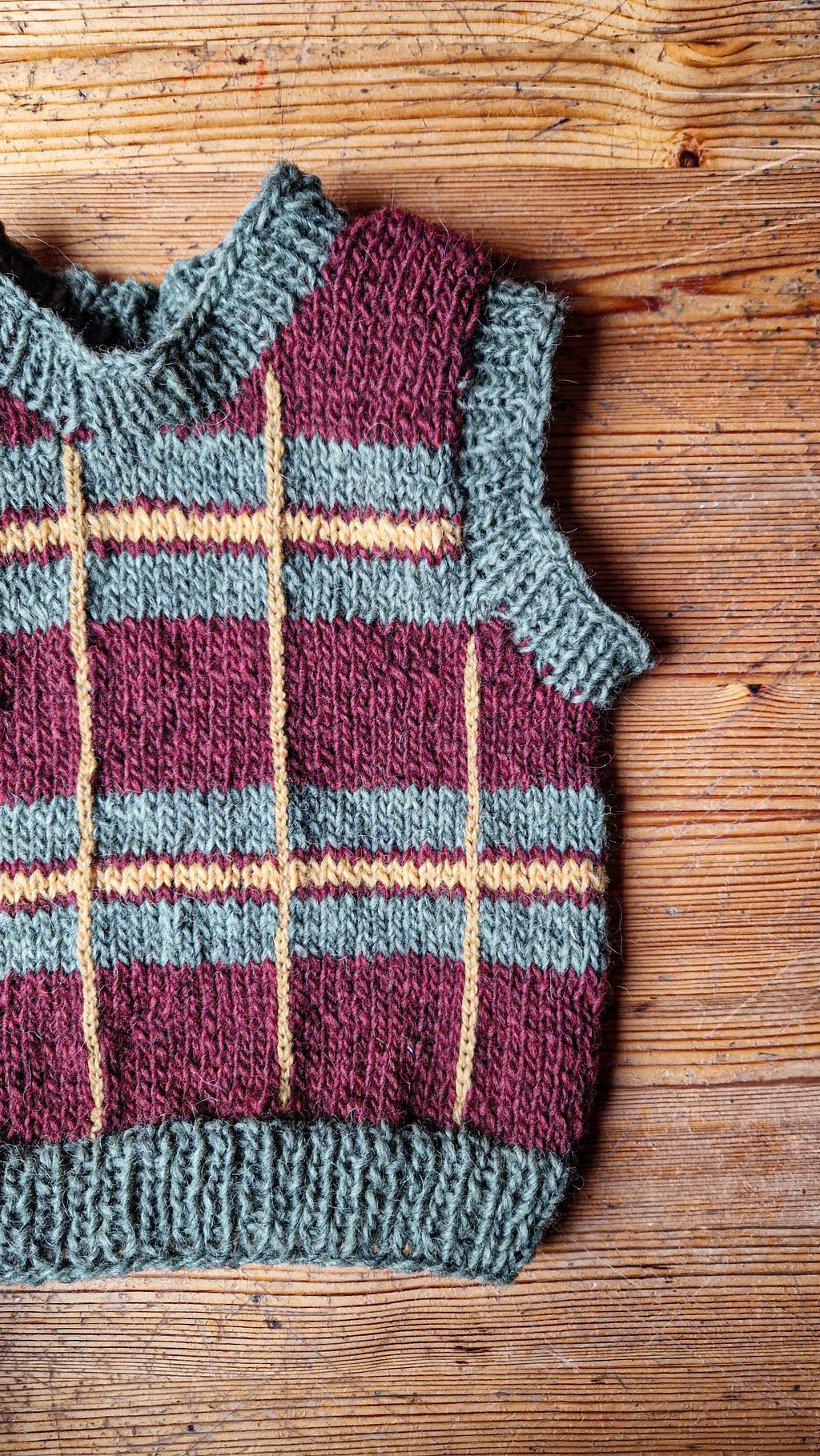 Handgestrickter Kinder Pullunder Gr. 92 | Öko Islandwolle | Unisex | Retro Strickweste | Nachhaltige Kindermode