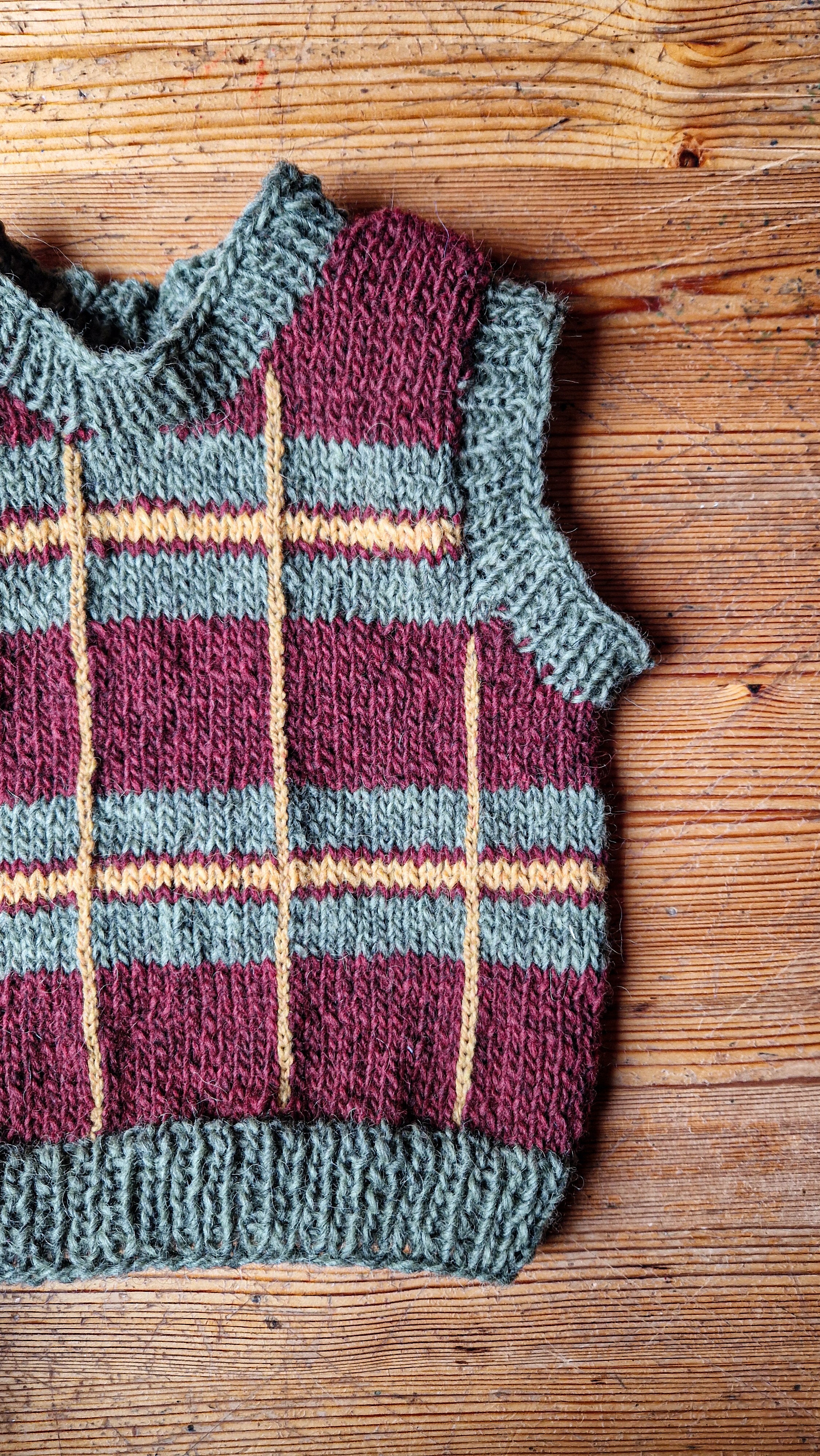 Handgestrickter Kinder Pullunder Gr. 92 | Öko Islandwolle | Unisex | Retro Strickweste | Nachhaltige Kindermode